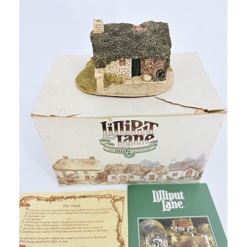 Lilliput Lane The Irish Collection Kennedy Homestead Cottage Original Box Deeds